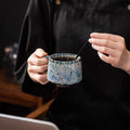 Kiln-fired retro-style ceramic coffee cup for home use