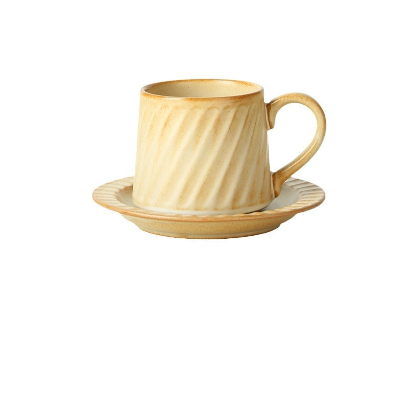 Retro ceramic striped mug