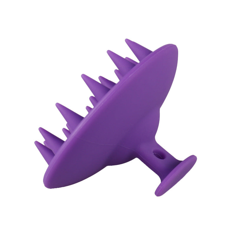 All-silicone flying saucer shampoo and massage brush with upgraded silicone bristles for smoothing hair and massaging the scalp
