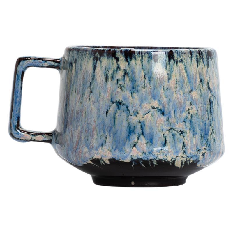 Kiln-fired retro-style ceramic coffee cup for home use