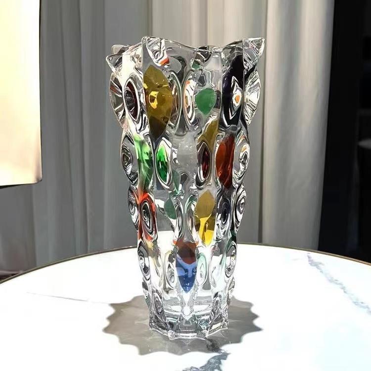 Luxury Colorful Crystal Glass Flower Vase