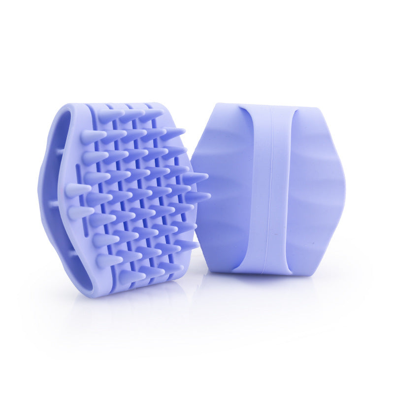Hexagonal 3D household silicone shampoo brush for cleaning and massaging the scalp