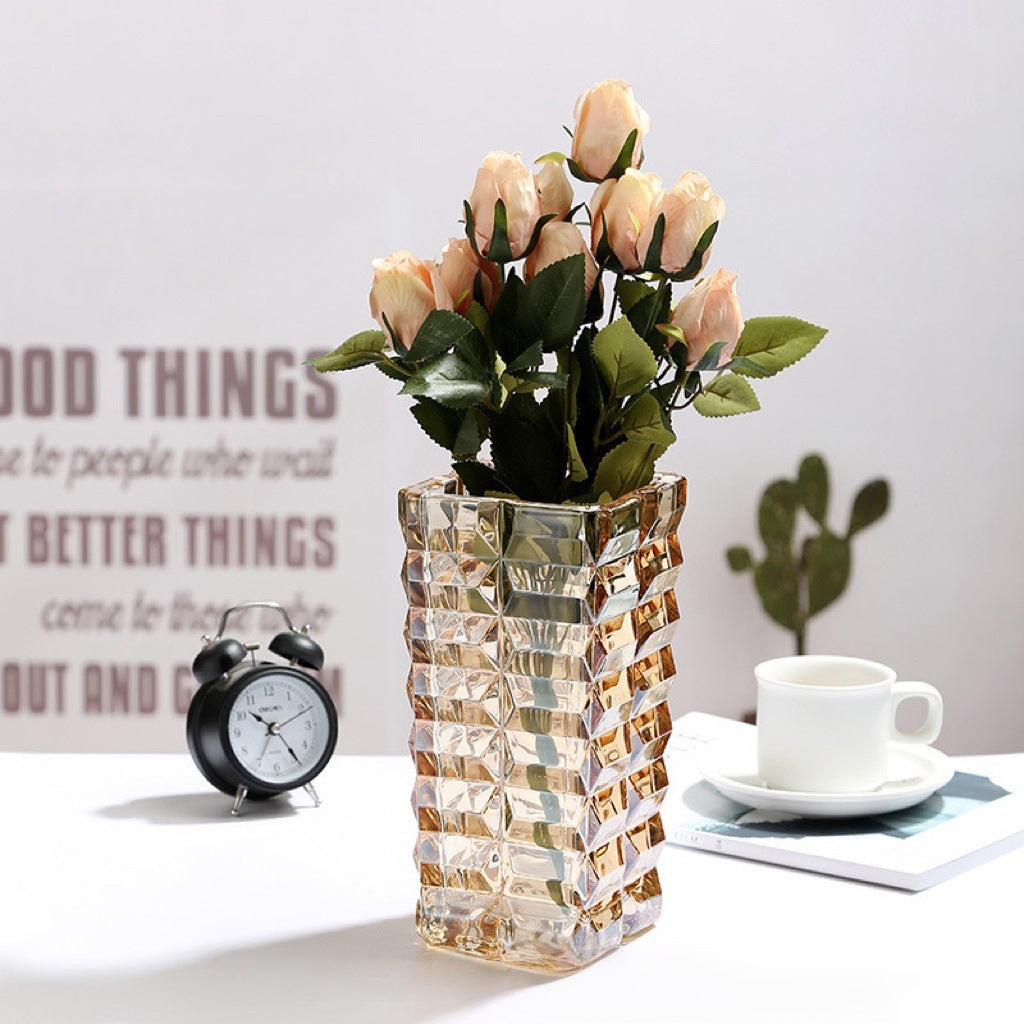 Modern Thick Clear Glass Flower Vase Decor