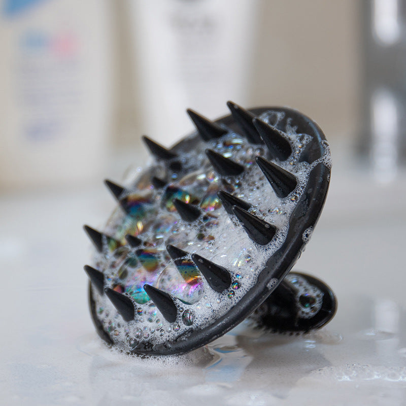 All-silicone flying saucer shampoo and massage brush with upgraded silicone bristles for smoothing hair and massaging the scalp