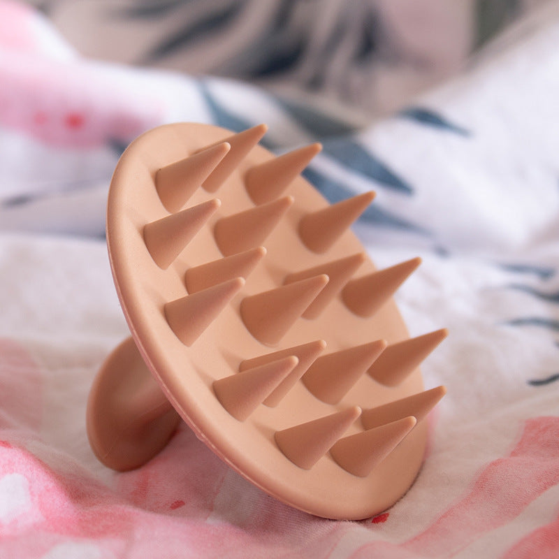 All-silicone flying saucer shampoo and massage brush with upgraded silicone bristles for smoothing hair and massaging the scalp