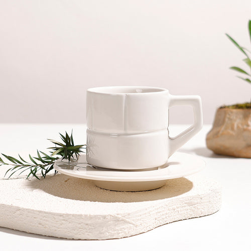 Creative European-style ceramic cup and saucer, simple breakfast milk cup